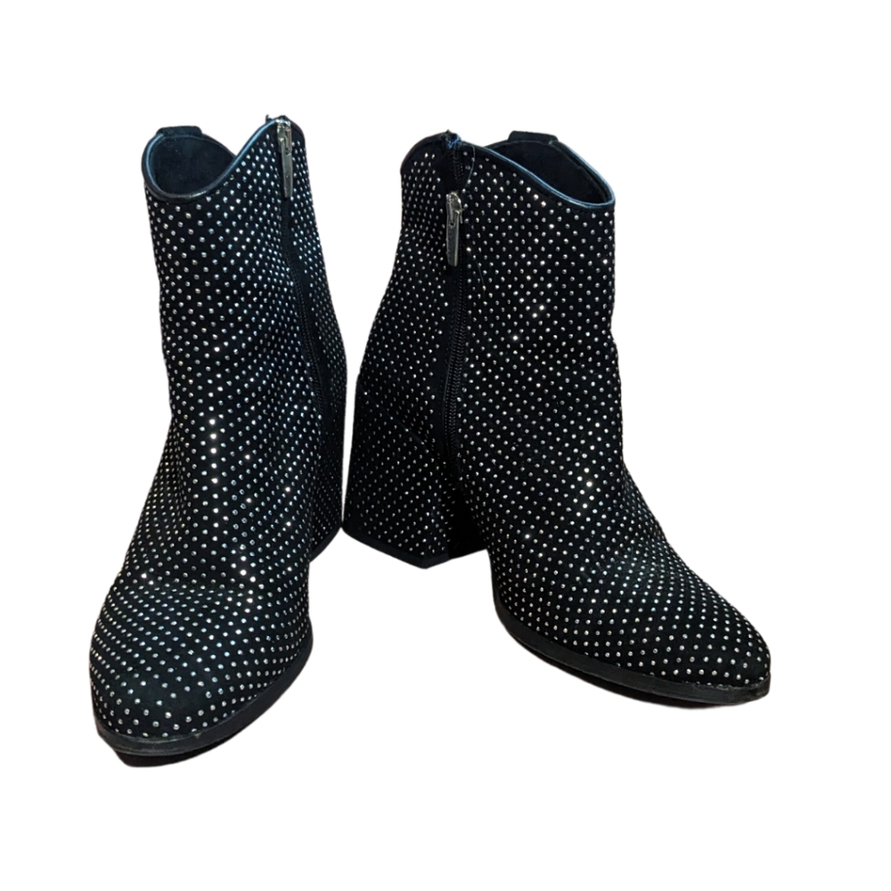 The Shoe Box NYC Black Gemstone Boots